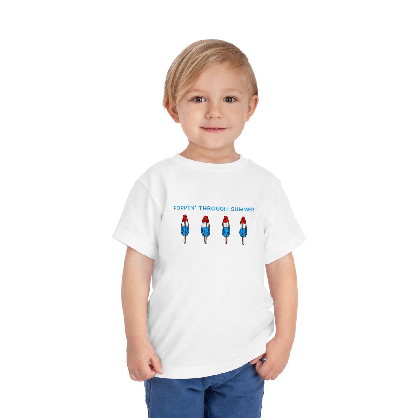 Popsicle Toddler Short Sleeve Tee Summer T-Shirt July 4th Shirts Red White and Blue
